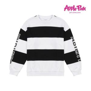 [애플핑크][애플핑크] 레터링 스트라이프 맨트맨 (APK8R708GSI)