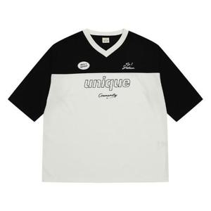 에꼴리에 sh06 오버핏 7부 블록코어티 24qt482