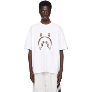 25 FW BAPE 남성 화이트 샤크  2 티셔츠 251546M213039