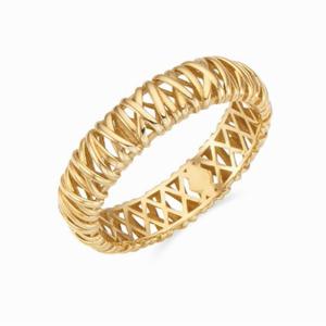 로이드 14K 모던브리티쉬 X라인 패턴 반지 LRS24008G