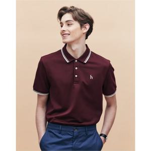 헤지스남성 더블 팁 배색 카라 반팔 티셔츠 HZTS5B437R3