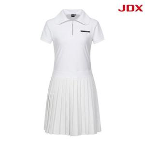 JDX 세이브존07 여성 플리츠 반팔 원피스 X1TSV6511WH