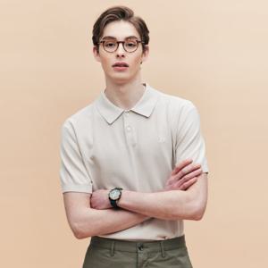헤지스남성 면강연 마이크로 조직 카라 니트 HZSW5B551I1