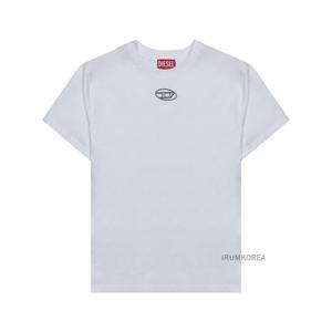 [디젤] SS25 여성 메탈릭 로고 티셔츠 A16841 0CLBR 100