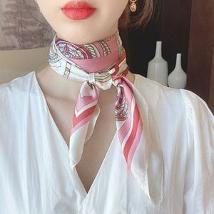 [에이치플러스몰]이경희 쁘띠 사각 스카프 70 핑크 로프 세일러 명품