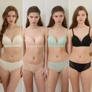 [Wonderbra] 로맨틱 레이스 노와이어 브라팬티 8종세트 라이트크림+베이지+라이트민트+블랙 WBW5N16171819_T