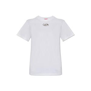 디젤 오벌 D 로고 크루넥 티셔츠 A168410CLBR 100 TP934442615