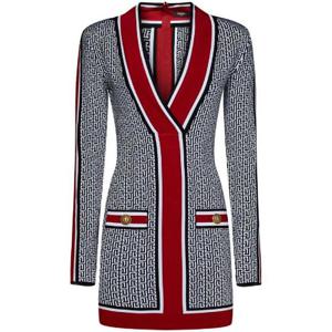 Balmain 모노그램 자카드 드레스 BF1R8562KE89 EJC TP941930399