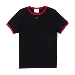 꾸레쥬 125JTS017 JS0203 B087 로고 콘트라스트 링거 여성 반팔티
