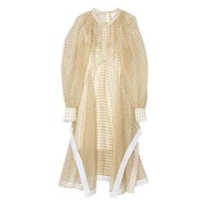 25 FW 31필립림 퍼프 소매 체크 미디 드레스 P25190963POG TP440011168