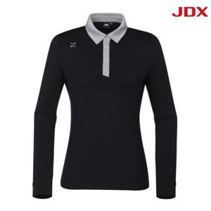 JDX HC03 여성 에리 배색솔리드 긴팔티셔츠 X1TLV7402