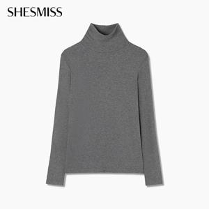 [쉬즈미스] 하이넥 슬림 티셔츠_SSJTSP42510_DG