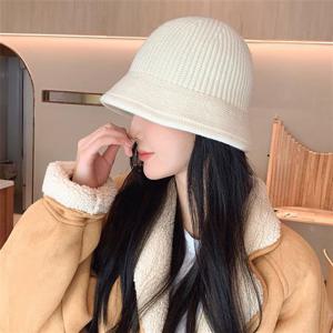 겨울용품 가을겨울 부드럽고 탄탄짜임 여성 버킷햇 니트벙거지