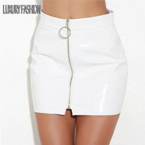 PU가죽 LUXURY H라인 초 미니스커트/WHITE