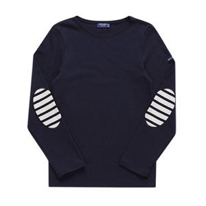 세인트제임스 0844 NAVY ECRU NAVY 엘보 패치 공용 긴팔티
