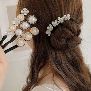 핑크비올라 / 진주 와이어 헤어핀 2종 세트