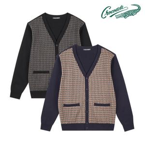 [크로커다일] 하운드 투스 패턴 가디건 CDAA9KJ3371