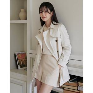 헤지스 여성 24SS 클리어런스아이보리 하프 트렌치코트 HSCO4BC22IV