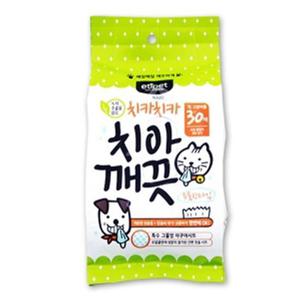 고양이 입냄새 애견 간편 양치 칫솔질 물티슈 30매
