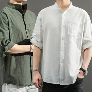 [모로엠] 남자 린넨 차이나 반팔 셔츠 DMS-SHA-Q2361110