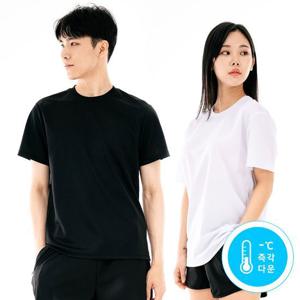 [텐제로]남녀공용 여름 스탠다드 무지 U넥 반팔티셔츠/쿨티셔츠 S24T-211