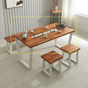 (착불)로쏘가구 릴리스 멀바우 원목 카페 거실 테이블 1500