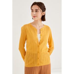 린넨 혼방 크루넥 7부소매 가디건 [UFH2-KCA251N]