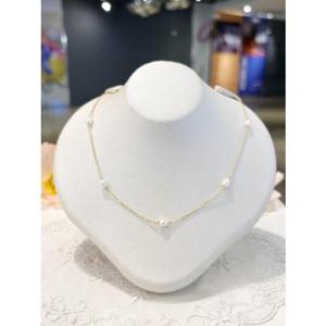 미니골드 14k [THANK YOU] 화이트 펄 비드 담수진주5mm 목걸이 NMSM4075