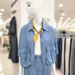 [비지트인뉴욕]아웃포켓 해지데님 반팔셔츠자켓 VA6DJ01_US