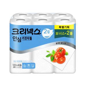 크리넥스 클래식 안심 키친타올 120매 4+2롤