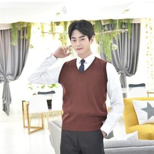 [교복몰]보풀방지 와인 네이비라인 교복조끼(남자)