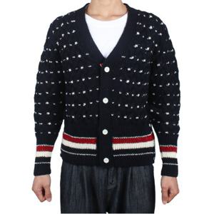 톰브라운 남성 케이블 클래식 울 가디건 네이비 MKC542B Y1506 415
