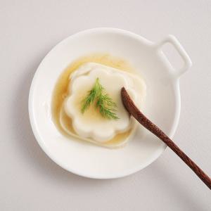 검트리 제이드 도자기 접시 그릇 핸들쿠프 중 오프화이트