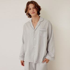 바풀 LL44082-11 남성잠옷 거즈면 파자마 카라 투피스 잠옷 상하