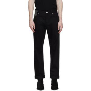 25 FW 발망 남성 블랙 라인스톤 데님 진 232251M186006