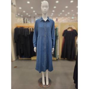 [플라스틱아일랜드]허리끈 데님 원피스 PQ7XC004_DJ
