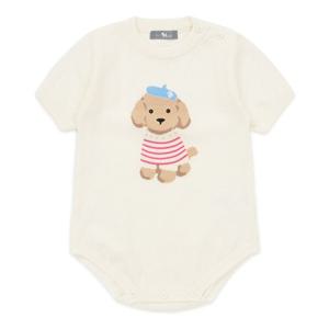 [블루독베이비] 25SS(IV)니트 도기 반소매 바디수트 (4531960401)