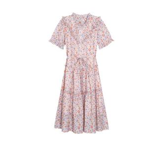 [르샵]l1f22wop110u핸리넥 프리넥 끈밸트 쉬폰 프린트원피스