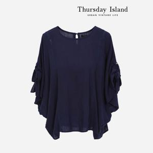 [써스데이아일랜드]리본 슬리브 블라우스(T234MBL634W)
