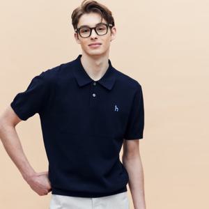 헤지스남성 면강연 마이크로 조직 카라 니트 HZSW5B551N2