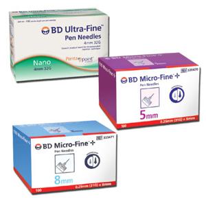 BD 인슐린 펜니들 32G 4mm, 31G 5mm, 31G 8mm 울트라파인 마이크로파인 주사침 바늘 당뇨 주사