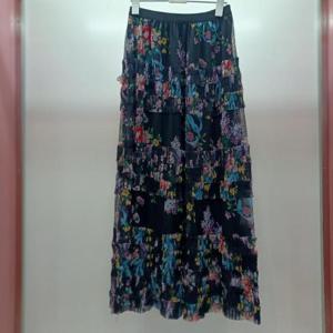 Destijl HC06 A라인 캉캉 플레어 플리츠 허리밴딩 플라워 롱스커트 D2523sk07B