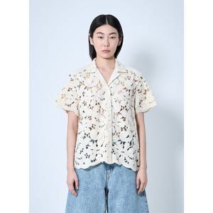 몽클레어 코튼블렌드 레이스 버튼다운 셔츠 2F00015 598LR 060