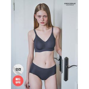 [크로커다일 이너웨어]라이크라 인견쉘론 몰드부착 더블스트랩 감탄브라+팬티 2종세트 CDW5N36_T