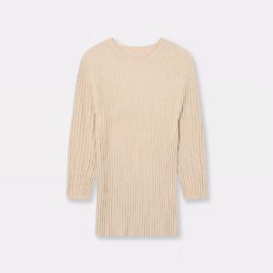 [캐리스노트]24년 봄 여름 데일리룩 홀가먼트골지 소매볼륨 니트풀오버 베이지 CN4MKT303-GB