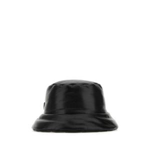PRADA 블랙 나파 가죽 패딩 모자 1HC2482DYI F0002