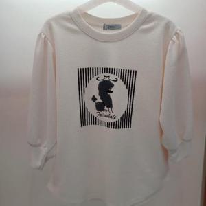 Destijl HC06 스판 7부반팔 퍼프 소매 푸들 라운드 깔끔한 데일리 티셔츠 D2523ts24B