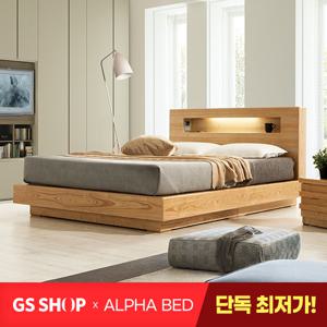 알파침대 앨리 애쉬 LED 무늬목 평상형 침대프레임 Q/K 공용