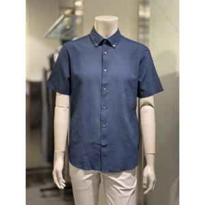 basso 세이브존01 그린네이비 쿨매쉬 시어서커 스판 반팔 셔츠 (3컬러) BSZ2TT21