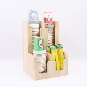 아트박스/디자인엔씨 원목 라운드종이컵꽃이 2단4구